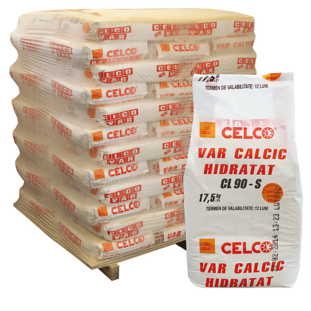 Var calcic hidratat pentru constructii Celco CL90-S, alb, 17.5 kg