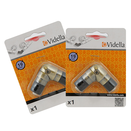 Accesoriu galerie Cesar - conector de colt, alama antica, D 19 mm