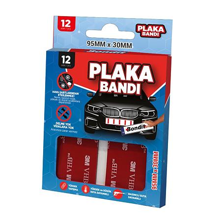 Banda autoadeziva placute de inmatriculare Bondit, 30 x 95 mm