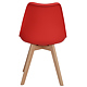Scaun bucatarie tapitat rosu Depozitul de scaune Celia, piele ecologica, cadru lemn, max. 110 kg, 48.5 x 50 x 82.5 cm