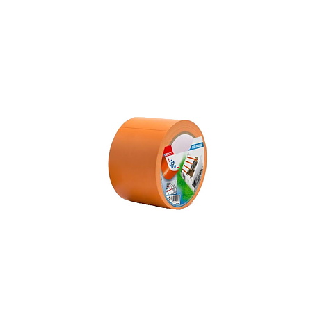 Banda adeziva, PVC, 75 mm x 33 m, portocaliu