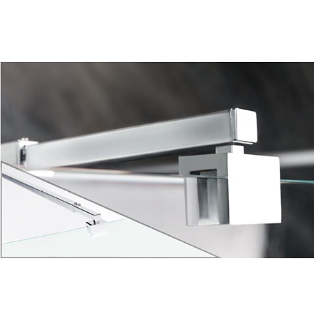 Perete fix dus / walk in Sanotechnik Sanoflex Young Crom MF120, sticla 6 mm clara,  115-117 x 195 cm