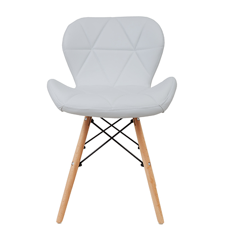 Scaun bucatarie / living Eliza, tapitat, piele ecologica, cadru de lemn, alb, max. 110 Kg., 73 x 47 cm