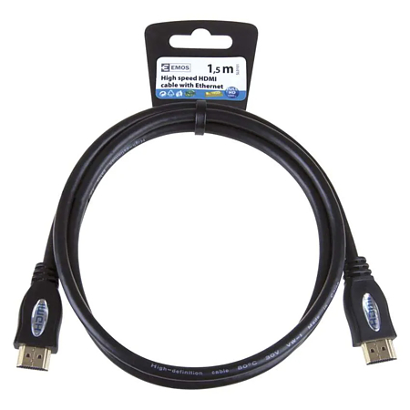 Cablu HDMI/Ethernet de mare viteza Emos, tata - tata, 1.5 m
