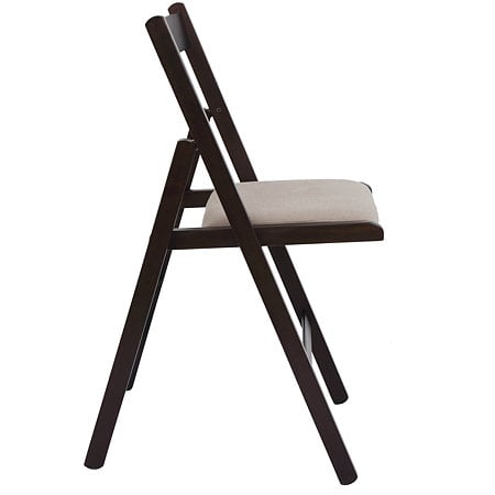 Scaun pliabil lemn Basic, wenge-bej, sezut stofa, 79 x 42 cm