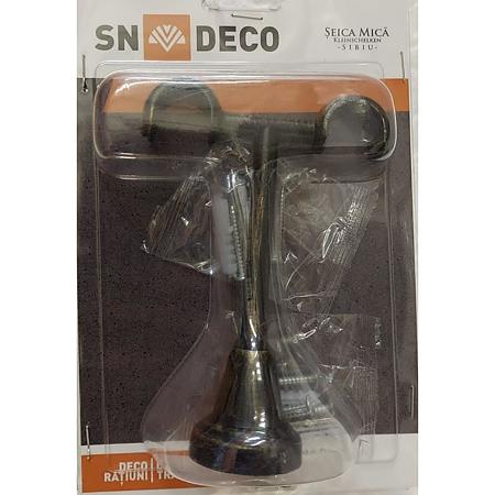 Consola galerie Sndeco, fier forjat, negru auriu, 19 mm, set 2 buc