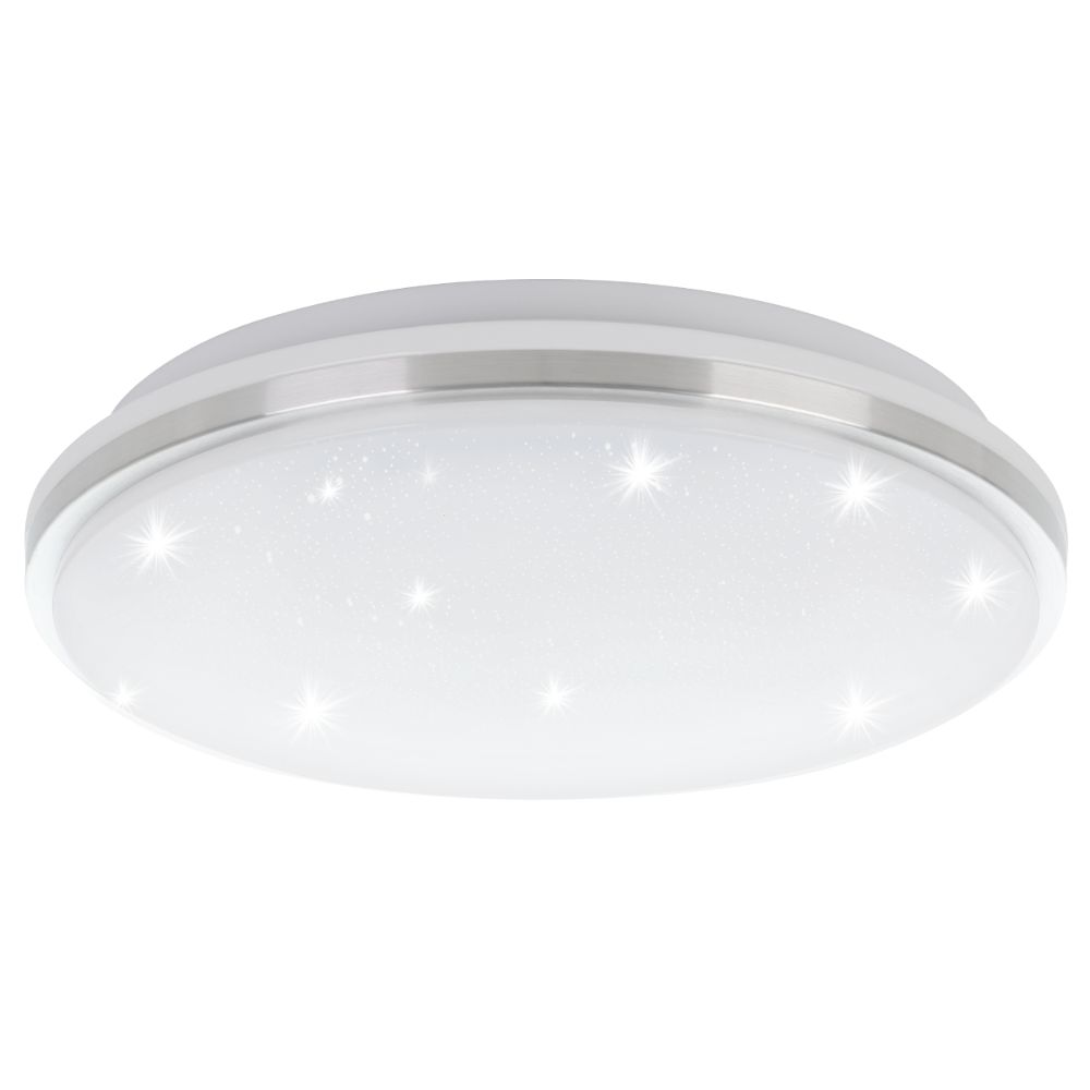 Plafoniera Marunella S, plastic, LED, 18 W, alb si nichel, 34 cm alb