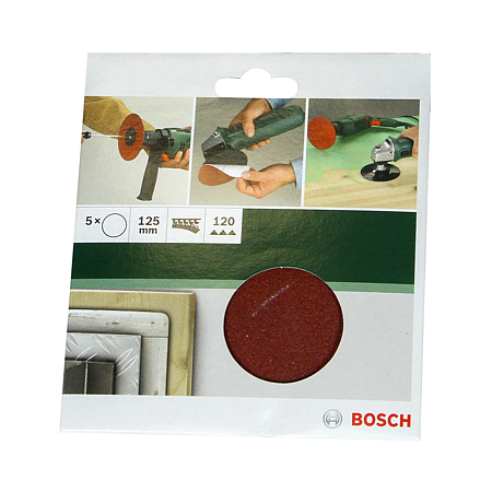 Foi abrazive Bosch, granulatie 120, 125 mm, 5 bucati, pentru polizor unghiular
