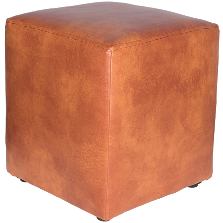 Taburet Cube, tapiterie piele ecologica, cires IP8070, 45x37x37 cm