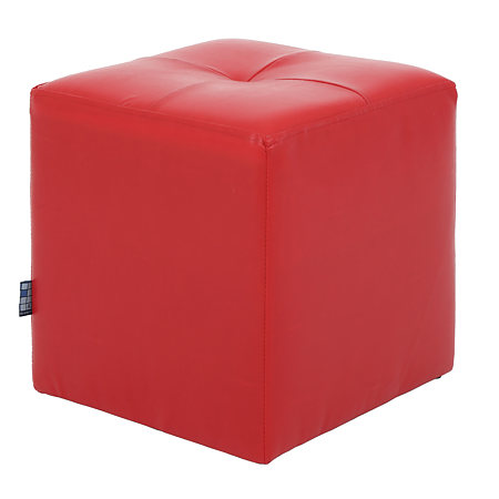 Taburet Cool tapiterie imitatie de piele, rosu IP21900, 36 x 36 x 38 cm