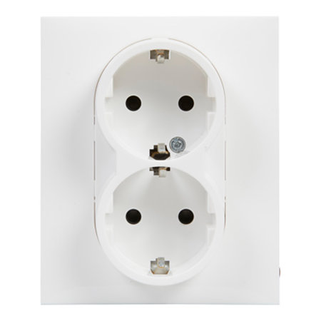 Priza dubla 2X2P+T Legrand Suno cu protectie copii, 250 V, alb