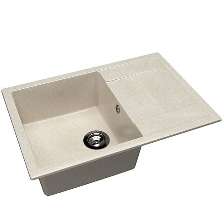 Chiuveta bucatarie Dr. Gans Techno, granit/compozit, incastrabila, bej, adancime 20 cm, 76 x 51 cm