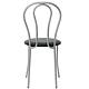 Scaun bucatarie tapitat neagru IP21901 Depozitul de scaune Tulipan, tapiterie piele ecologica, cadru metal argintiu, max. 100 kg, 40 x 48 x 89 cm