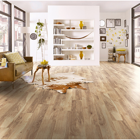 Parchet laminat 12 mm Kronospan Natural Hikory 5943, nuanta medie, stejar, clasa de trafic 33, 1 Click 2 Go Pure, 1285 x 192 mm