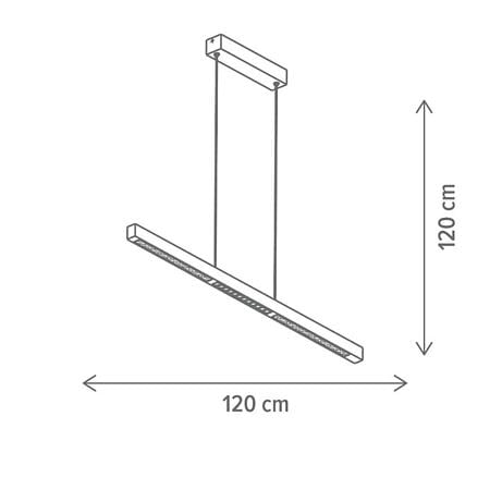 Suspensie LED Klausen Himera, 36W, 4000K, negru
