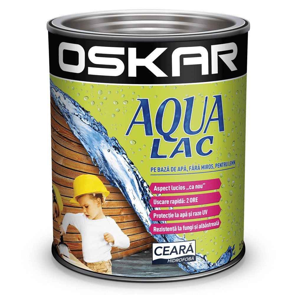 Lac pentru lemn Oskar Aqua, tec, interior/exterior, 5 l Aqua