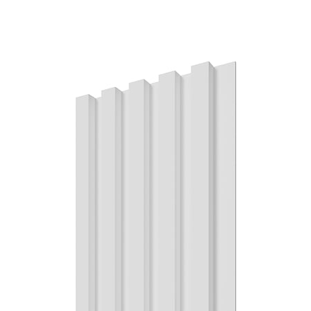 Panou decorativ Linea Select, 5 lamele, MDF, alb uni, interior, suport placaj alb, 265 x 24.5 x 1.9 cm