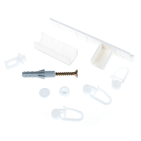 Set accesorii pentru sina perdea si draperie, plastic, alb