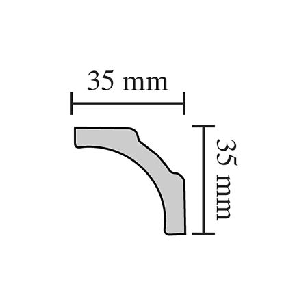 Bagheta decorativa Decosa B5, alb, polistiren extrudat, 2 m