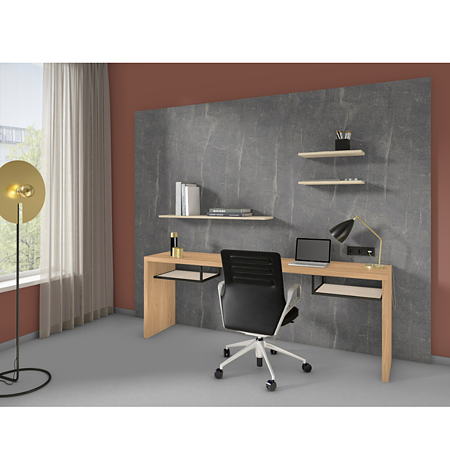 Blat de lucru compact laminat Egger F244 ST76 Marmura Candela antracit, miez negru, mat, 4100 x 920 x 12 mm