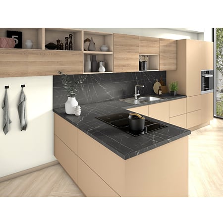 Blat masa bucatarie Egger F206 ST9, mat, Pietra grigia negru, 4100 x 920 x 38 mm