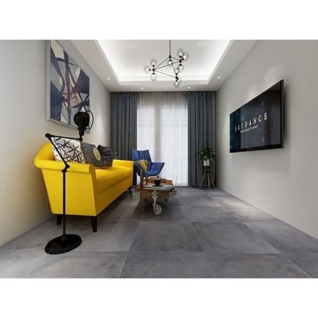 Gresie interior gri 6335503, rectificata, glazurata, finisaj lucios, patrata, 60 x 60 cm