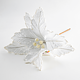 Decoratiune Craciunita catifea, alb, 25 x 30 cm