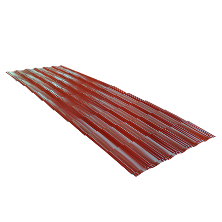 Tigla metalica Durako Riva, rosu , RAL 3005, lucios, grosime 0,45 mm, 0,395 x 1,180 m
