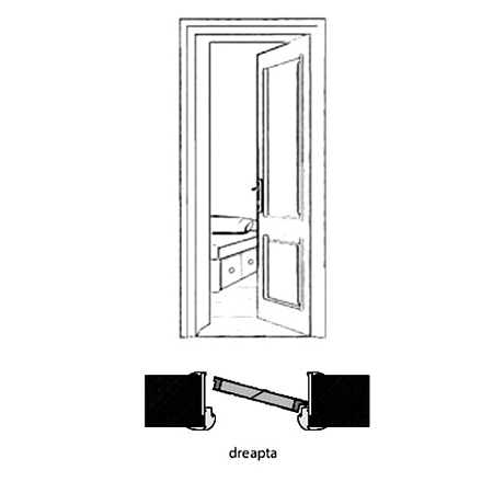 Usa interior cu geam, Gri gol D2 660, dreapta, 202 x 66 x 4 cm cu toc Usa interior cu geam, Gri gol D2 660, dreapta, 202 x 66 x 4 cm cu toc
