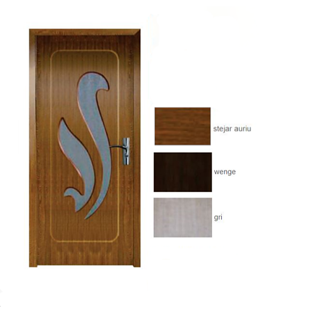 Usa interior celulara cu geam Pamate M033, reversibila, MDF, wenge, toc fix, 200 x 60 cm x 3.5 cm
