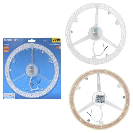 Modul LED circular Lohuis, driver inclus, 22W, lumina rece, 270 mm