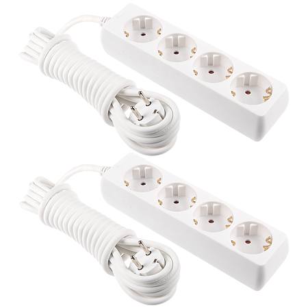Prelungitor cu 4 prize Schuko, Comtec, cablu 3 x 1 mm si lungime de 5 m, protectie copii, alb