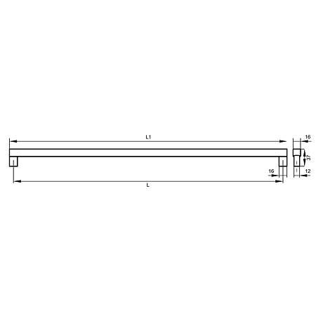 Maner AA391 980 mm, aluminiu mat