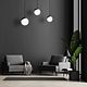 Suspensie Sfera, 3xE14, 40 W, metal/sticla, alb/negru