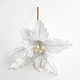 Decoratiune Craciunita catifea, alb, 25 x 30 cm
