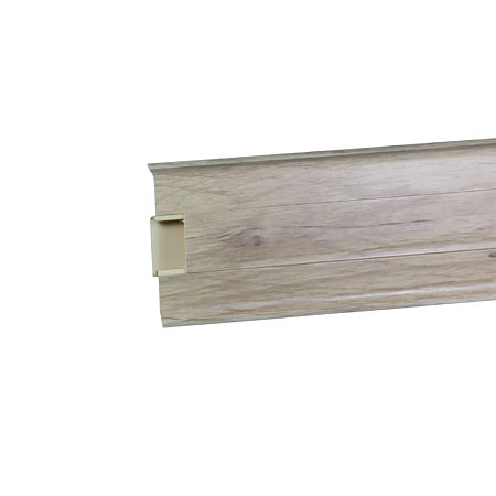 Plinta cu canal cablu pentru parchet Korner Siena 80, PVC, stejar Ceres/Vinge 837, 2500 x 20 x 80 mm