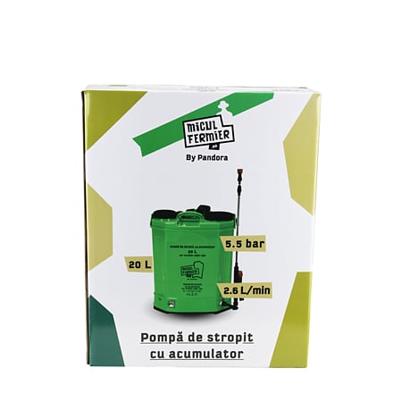 Pompa de stropit Micul Fermier Pandora, acumulator, verde, 20 l