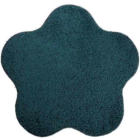 Covor modern Mistral, polipropilena, model floare aqua albastru 46, 80 cm