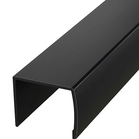 Profil din aluminiu tip U, negru, 3 m