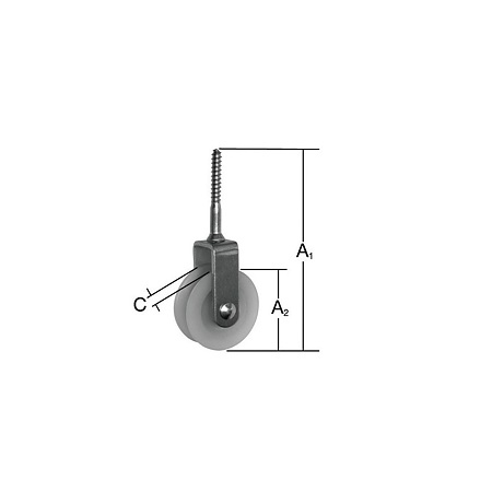 Rola scripete cu surub fixare, 90/30 x 6 mm Rola scripete cu surub fixare, 90/30 x 6 mm