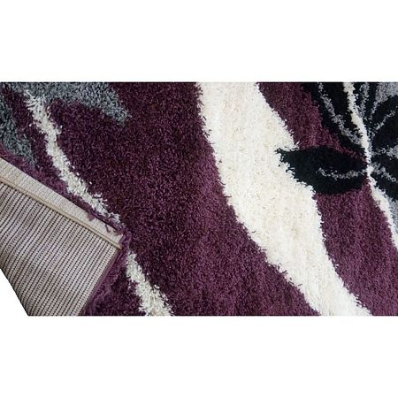 Covor modern Shagy Paris 914, polipropilena friese, model abstract gri, lila, 160 x 220 cm