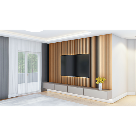 Riflaj, MDF, stejar lemon, tip montare cu profil de montaj, 2800 x 30 x 20 mm