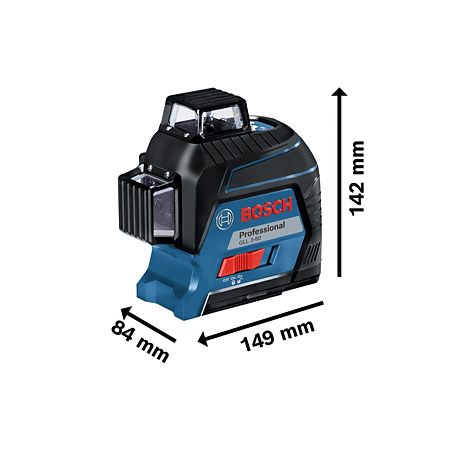 Nivela cu laser si linii Bosch Professional GLL 3-80, 120 m, autonivelare, stativ Nivela cu laser si linii Bosch Professional GLL 3-80, 120 m, autonivelare, stativ