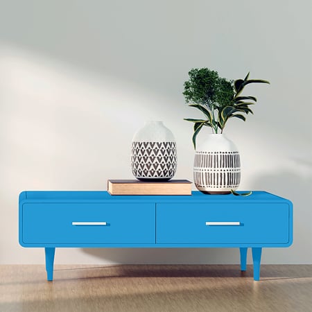 Vopsea pentru lemn/metal, Oskar Aqua Matt, interior/exterior, pe baza de apa, albastru acvatic, 0,6 l
