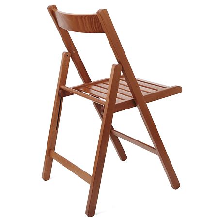 Scaun pliabil lemn Basic, ciresc, sezut de lemn, 79 x 42 cm