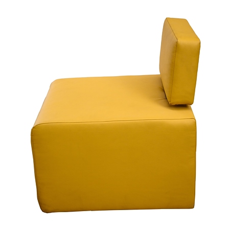 Fotoliu Mobexport, tapiterie piele ecologica, galben, 57 x 60 x 69 cm