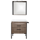 Mobilier baie Sanitop Luana, baza cu lavoar, MDF/PAL, alb/maro, 70 x 46 x 82 cm