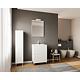 Set mobilier baie Savini Due Parma, oglinda + baza, PAL/MDF, alb, 80 cm