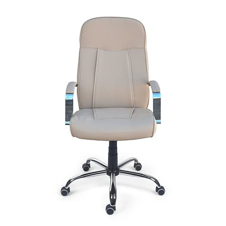 Scaun birou directorial bej Antares Montgomery, tapiterie piele ecologica, rotativ, reglabil pe inaltime, 61 x 72 x 129 cm