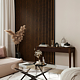 Panou decorativ Linea Slim, 3 lamele, MDF, maro alun/negru, interior, 265 x 15 cm